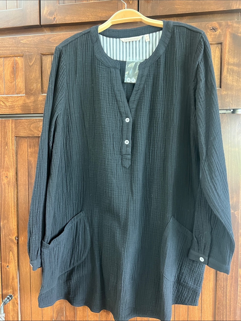 SOFT SURROUNDINGS SANTORINI GAUZE PULLOVER TUNIC/coverup size XL 100% COTTON